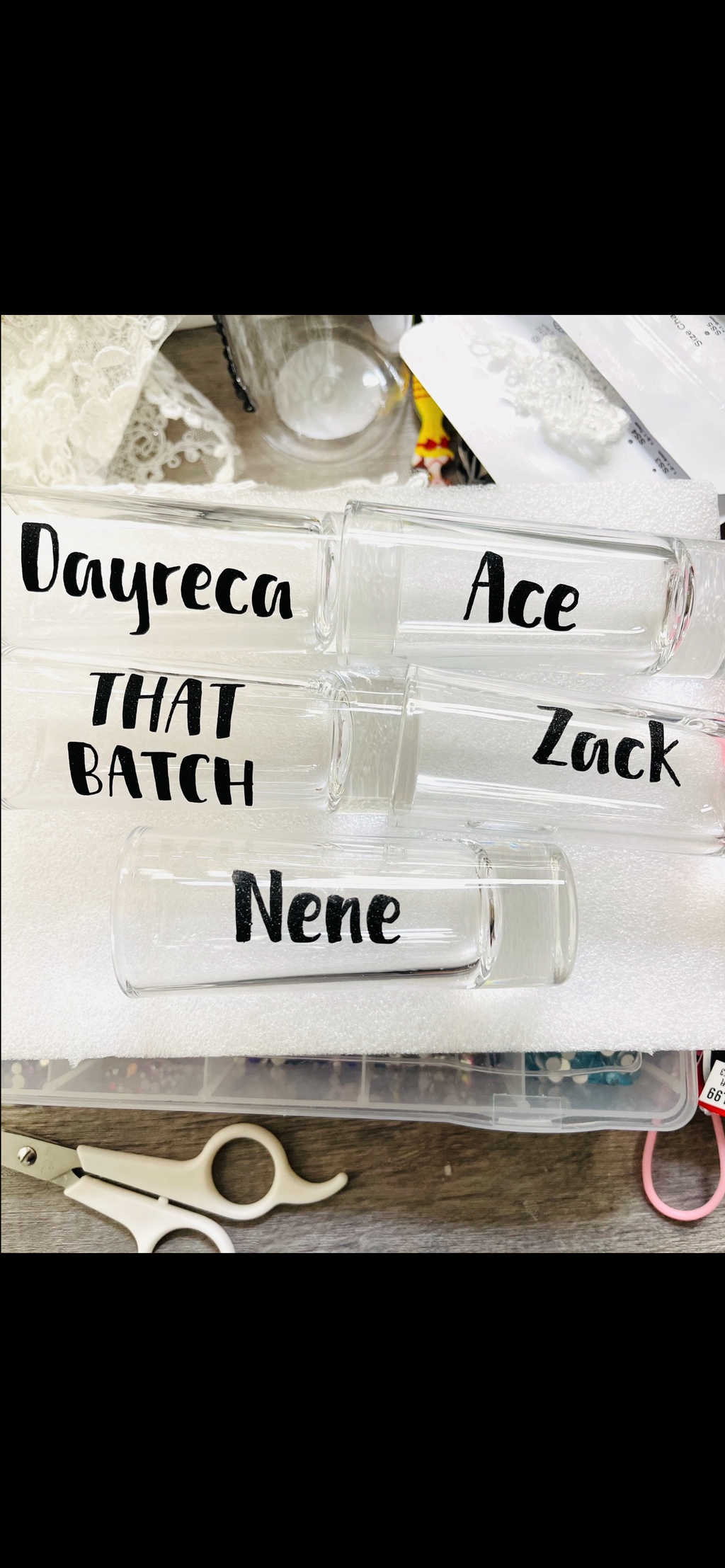 Name shot glasses