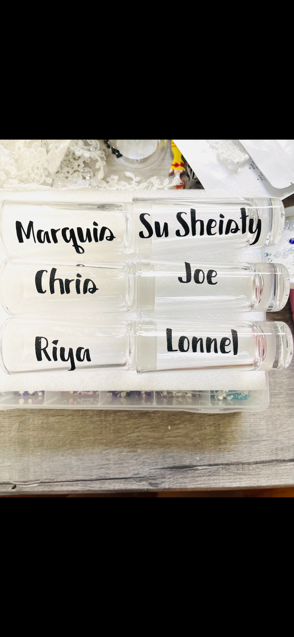 Name shot glasses