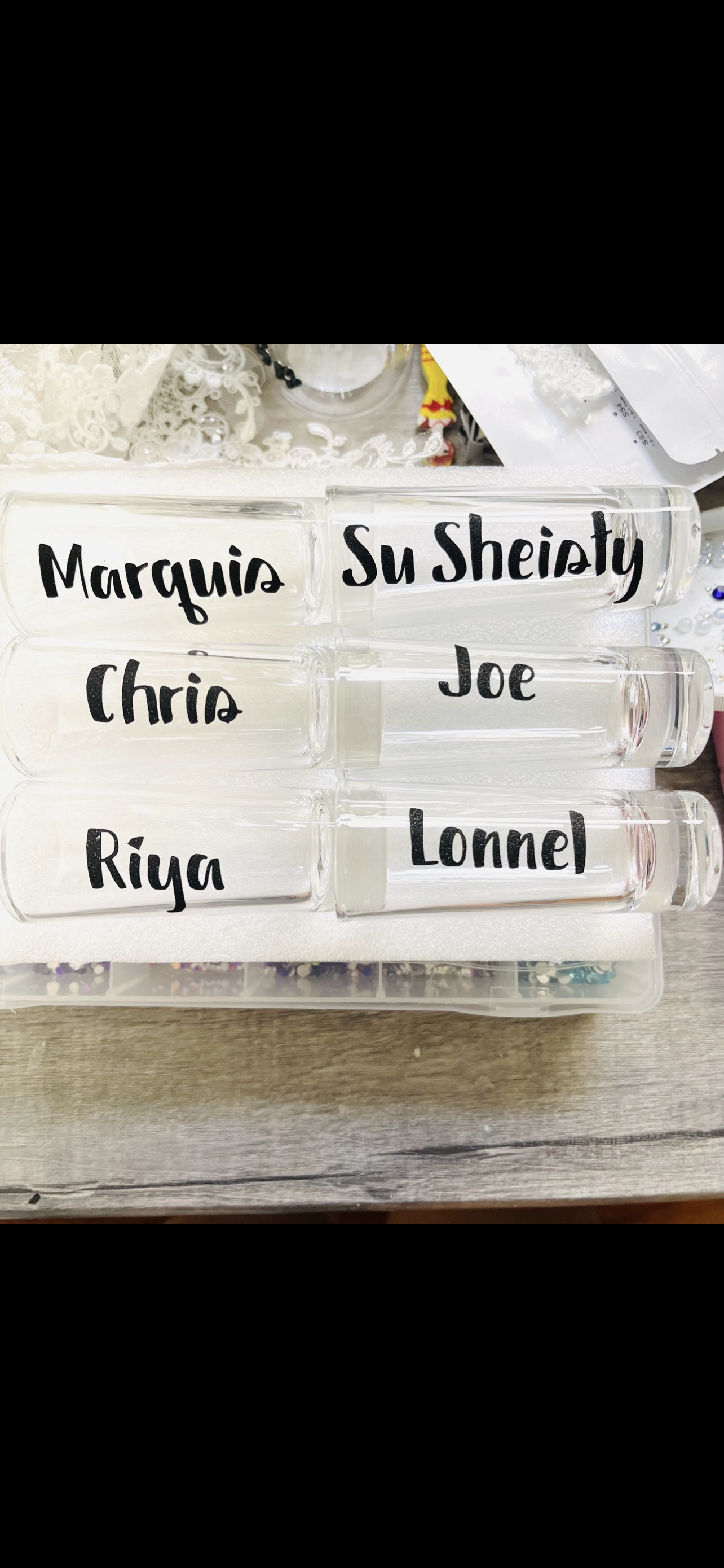 Name shot glasses